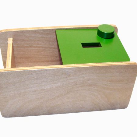 Montessori Thinks - Ξύλινο Κουτί με Πτυσσόμενο Καπάκι και Δίσκο - Νόμισμα