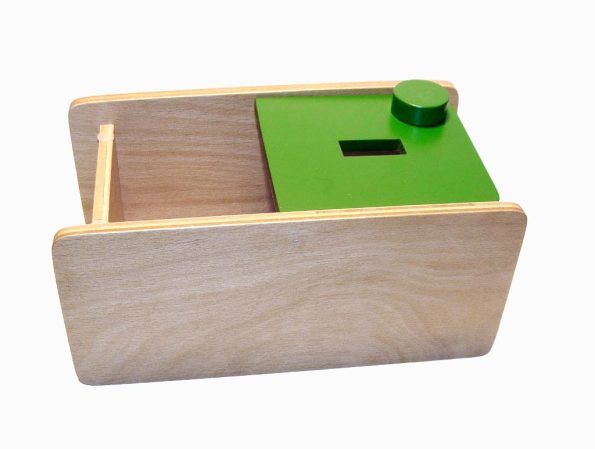Montessori Thinks - Ξύλινο Κουτί με Πτυσσόμενο Καπάκι και Δίσκο - Νόμισμα